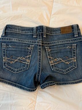 BKE Blue Denim Jean Shorts with Embroidered Back Pockets